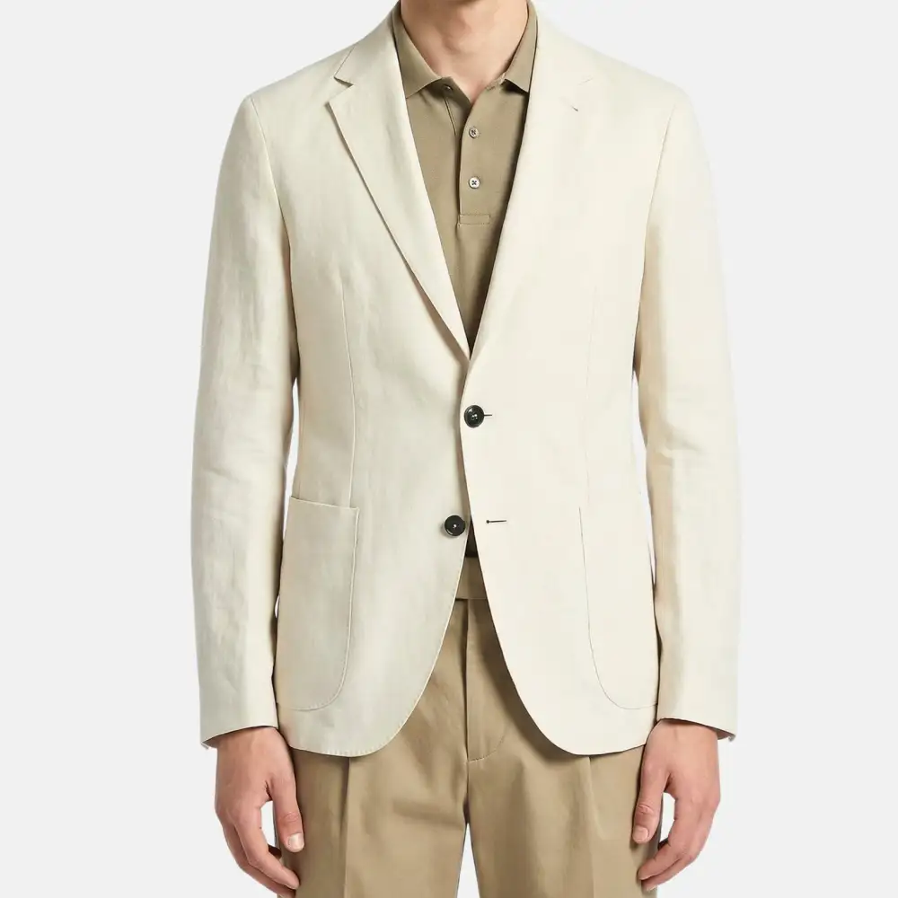Refined Linen Ramie Blazer Jacket