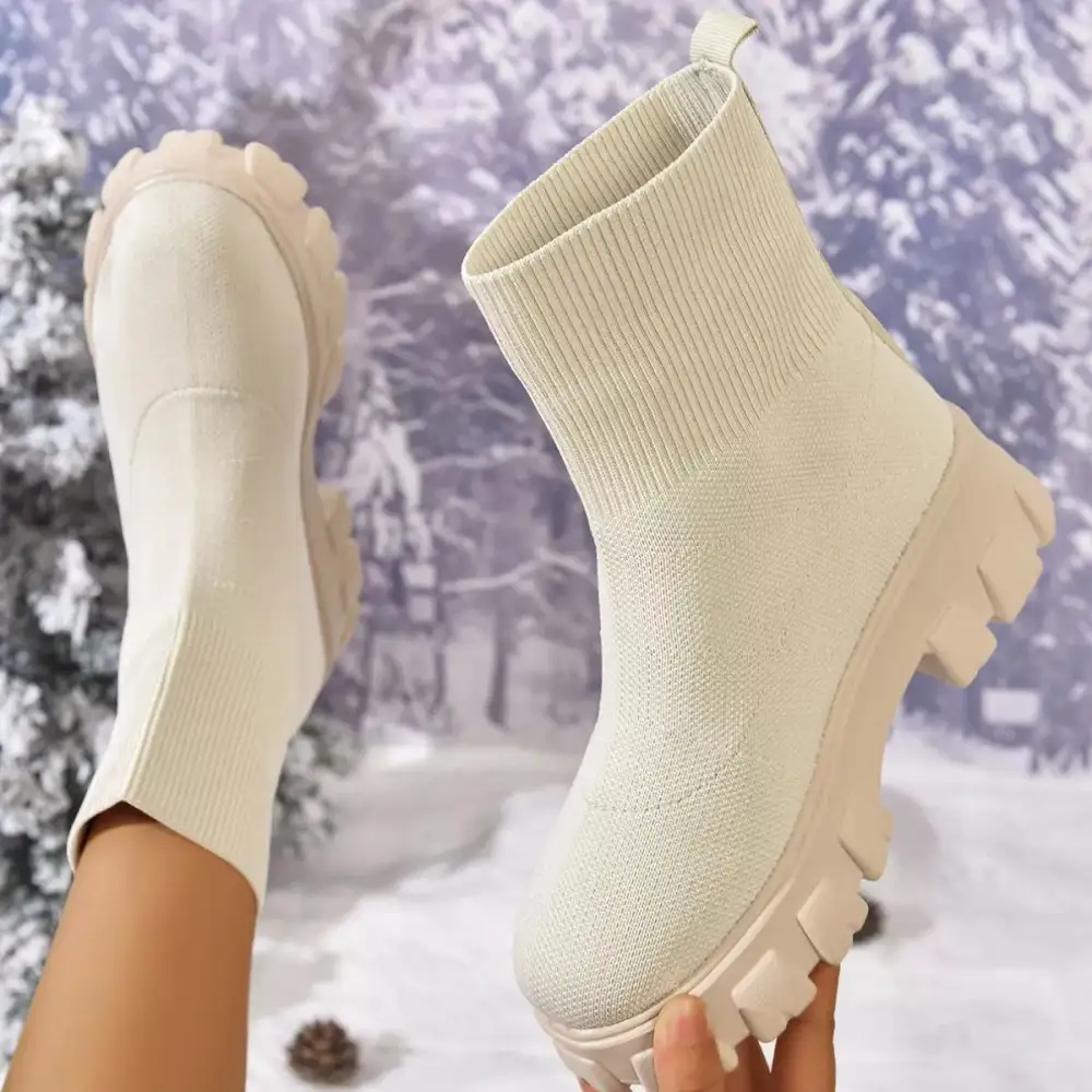Round Toe Block Heel Boots