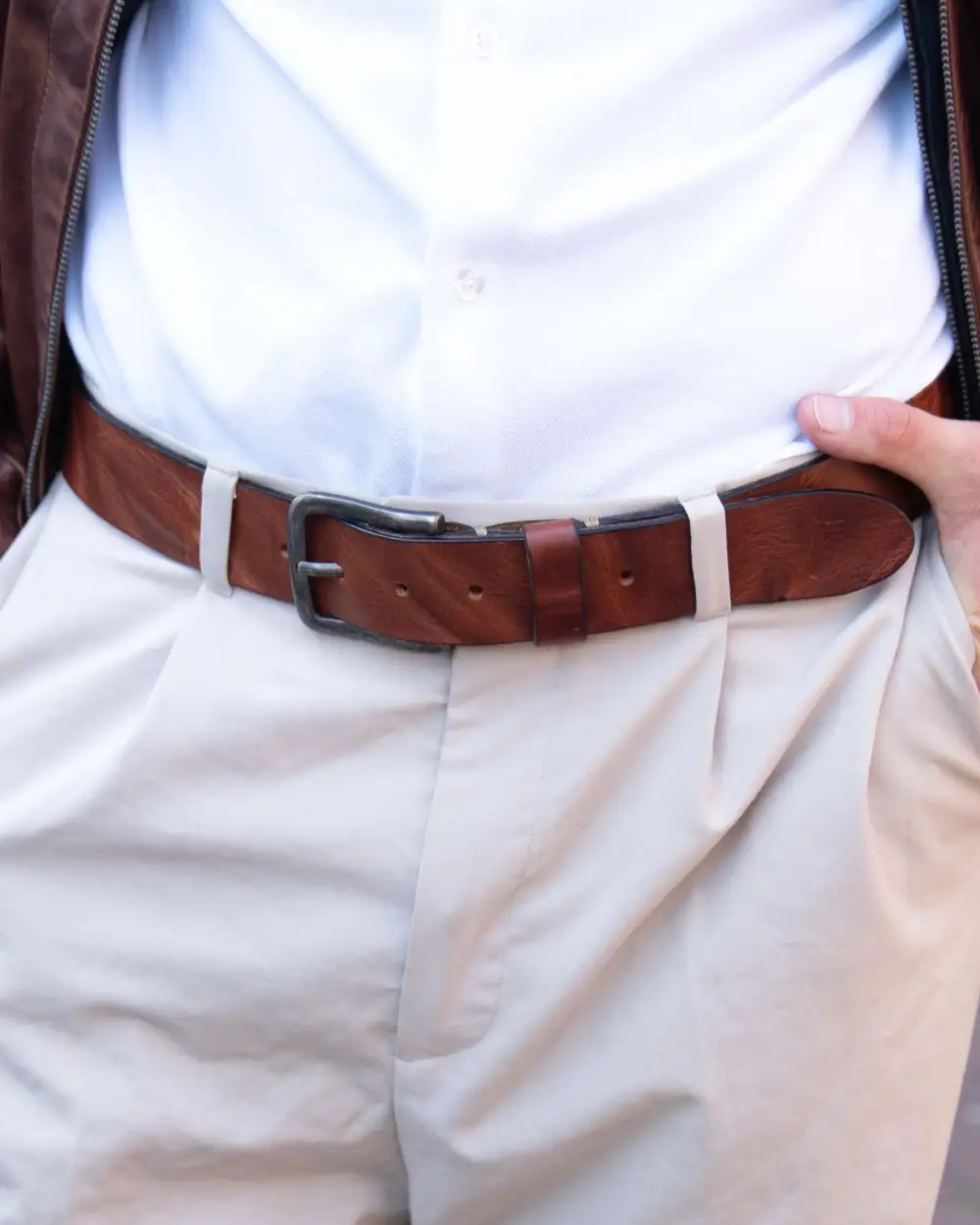 Classic Rugged Leather Waist Belt