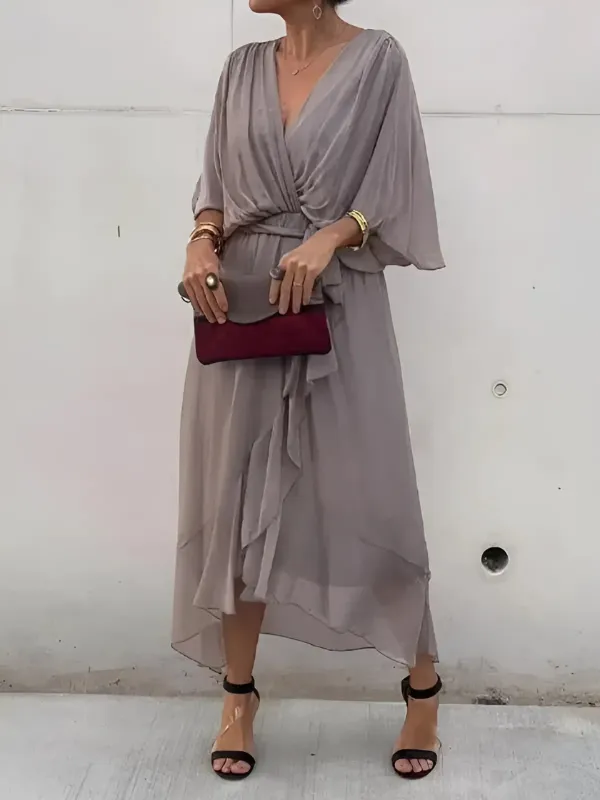  Wrap Midi Soft Dress