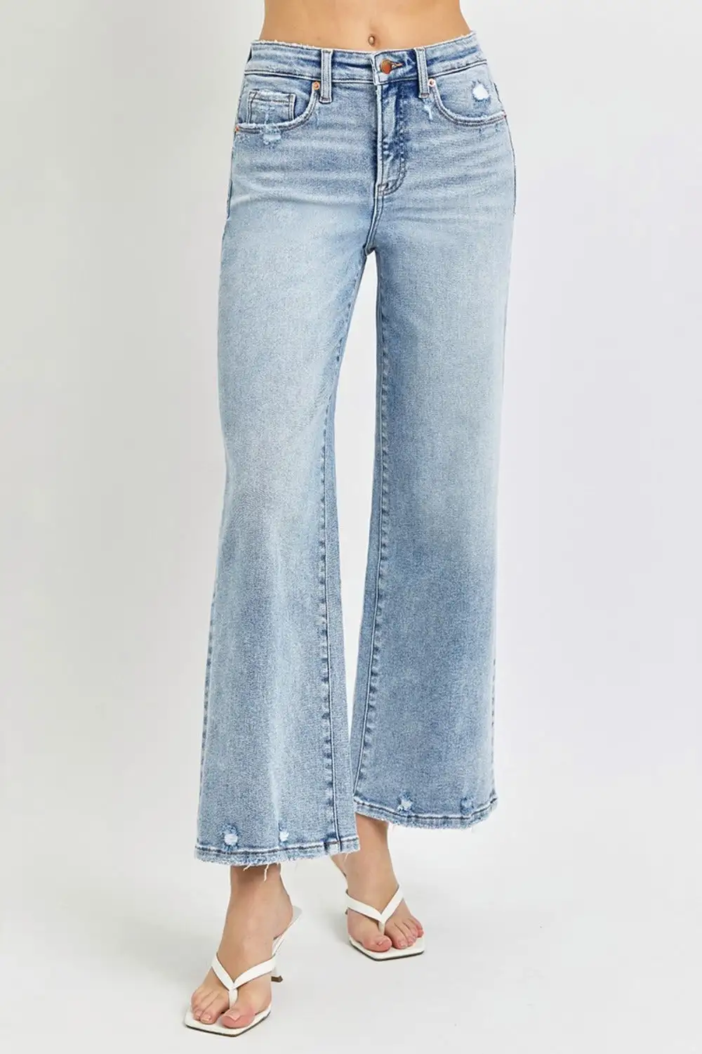 Wide Leg Clean Denim Jeans