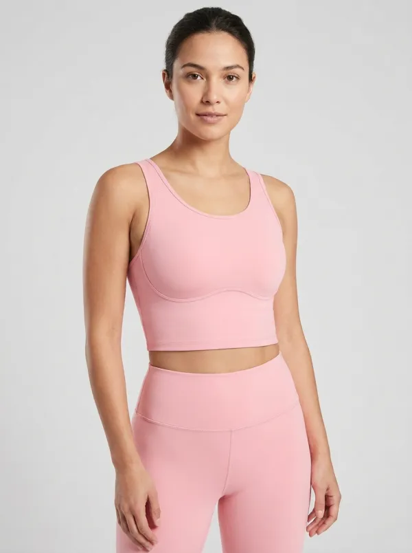 Women's Scoop-Neck Curved-Seam Crop Tank