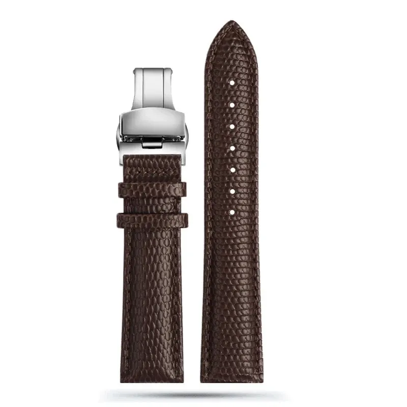 Black Brown Red Top Grade Lizard pattern Men and women Genuine Leather Watch BAND Strap