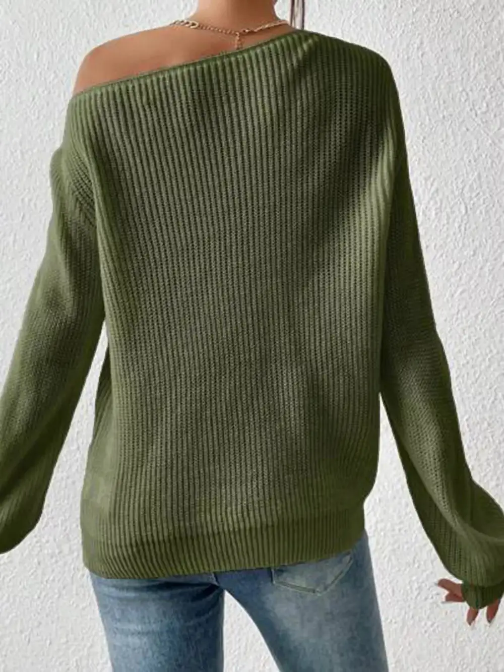 Single Shoulder Knit Sweater