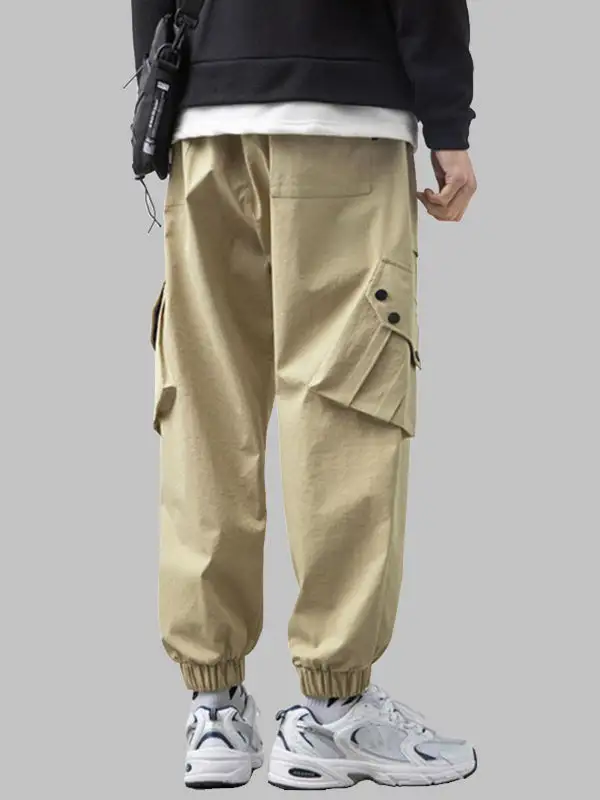 Men's multi-pocket drawstring cargo pants
