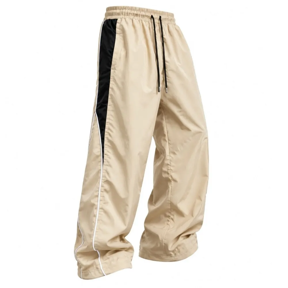 Men's American street-style wide-leg casual trousers
