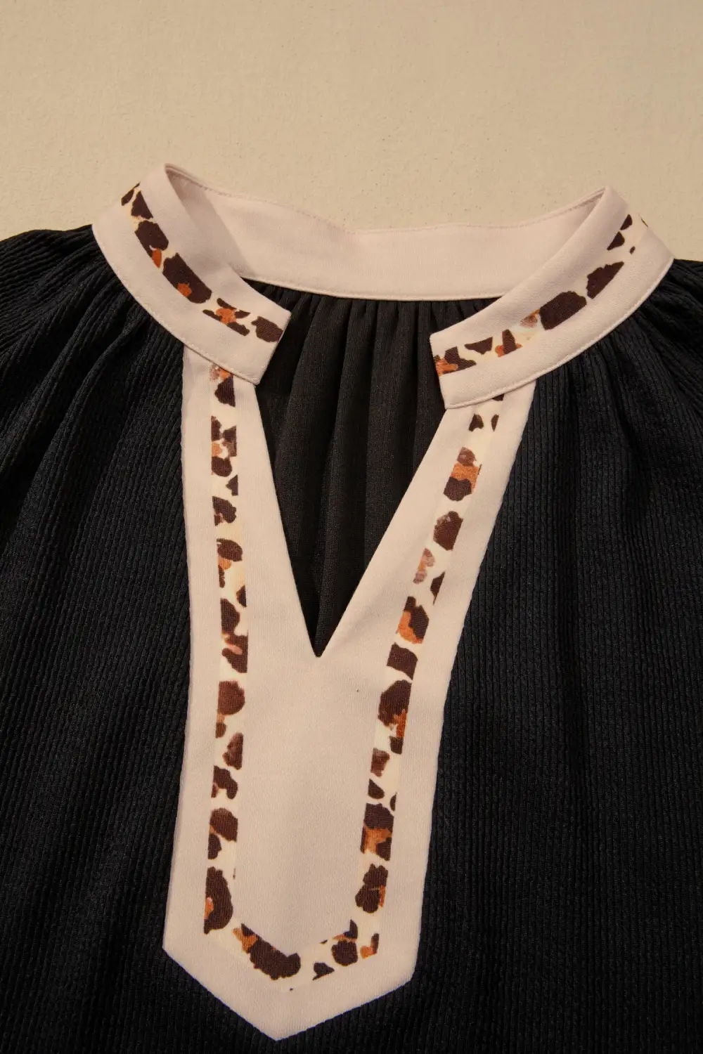 Clean Line Animal Print Patchwork Ribbed Dress