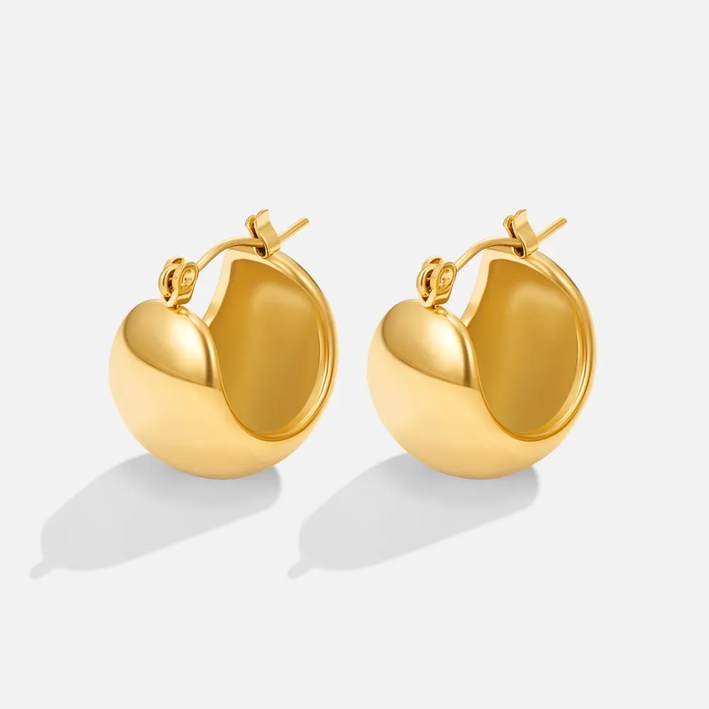Stainless Steel Chunky Hoop Earrings