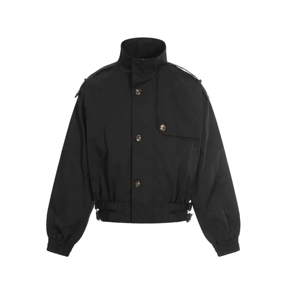 Strap Detail High Neck Jacket