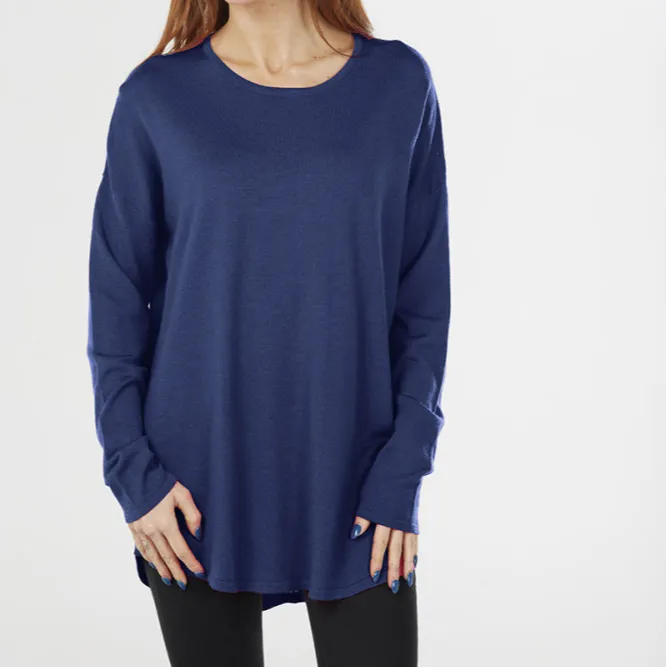 Wool Crew Neck Back Seam Pullover