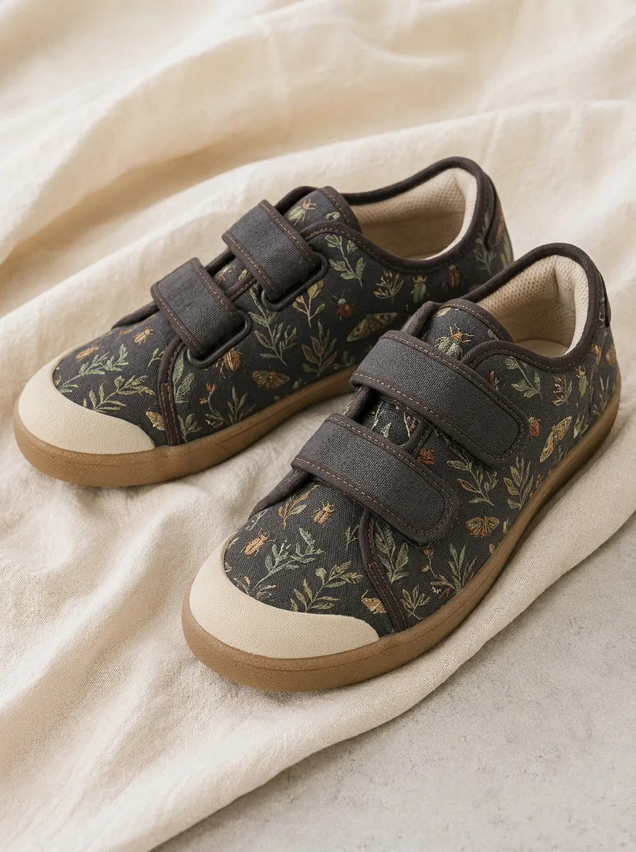 Unisex Refined Nature Lover Botanical Insect Patterned Canvas Shoes