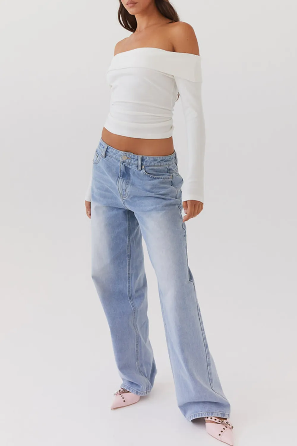 Keanna Low Rise Denim Jeans - Black