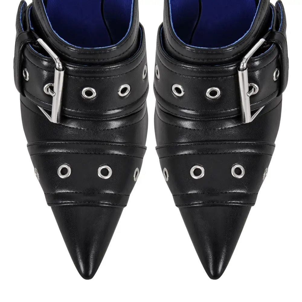 Sleek Pointed Toe Stiletto Buckle Strap Pumps