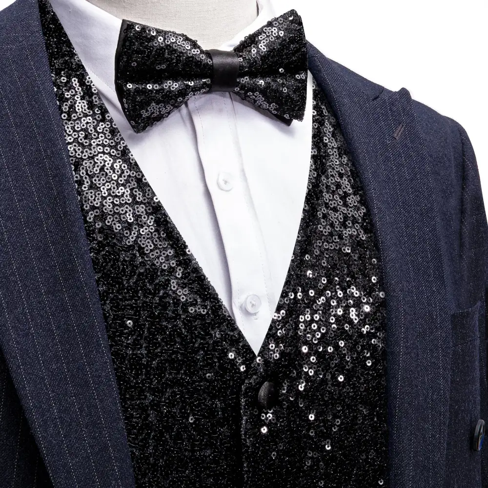 Vest Shining Bow Tie Set