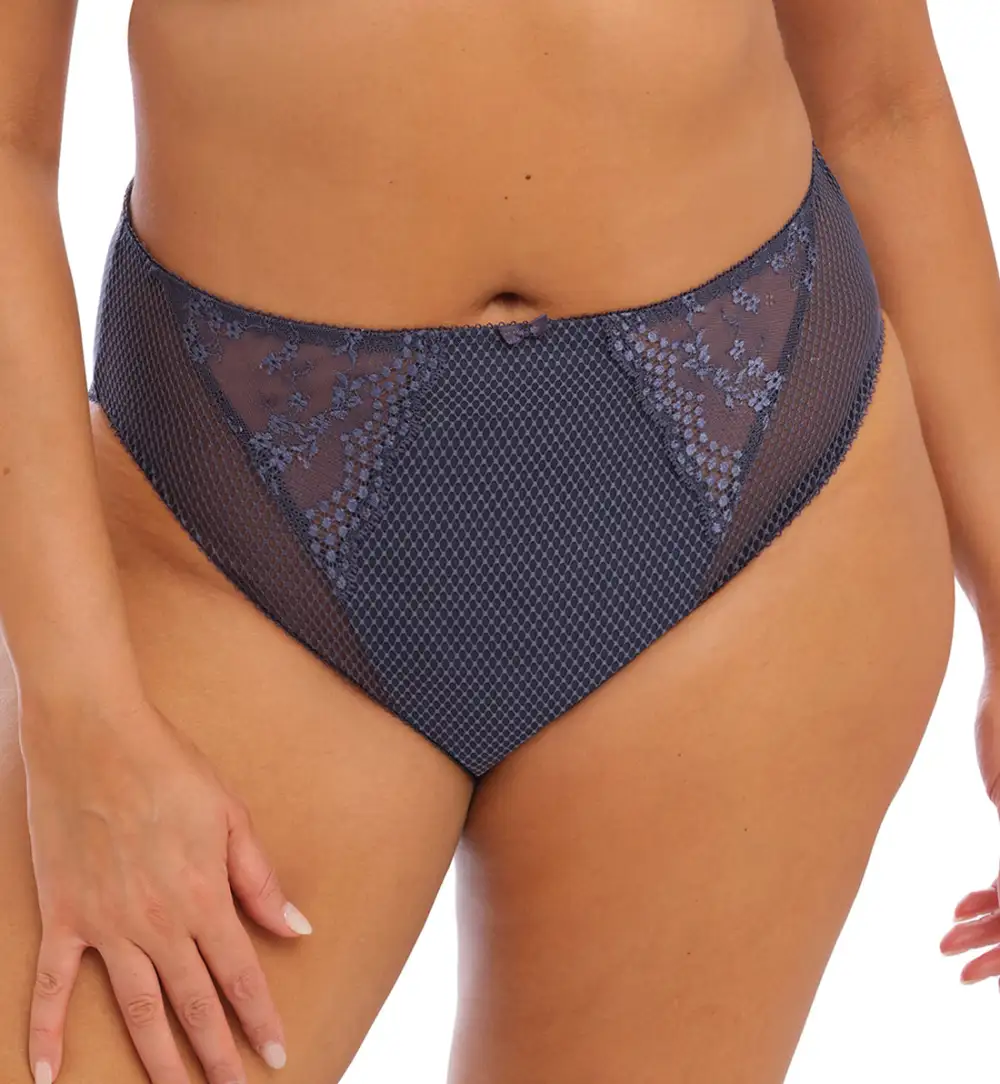 High-Waist Lace Mesh High-Leg Brief Panty