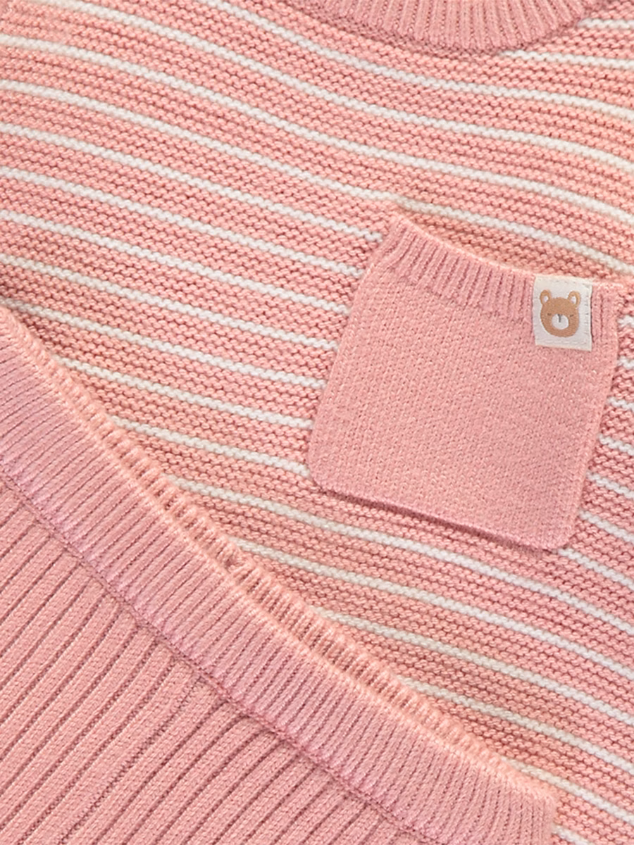 Pink Striped Knitted Jumper and Leggings Outfit detail 1