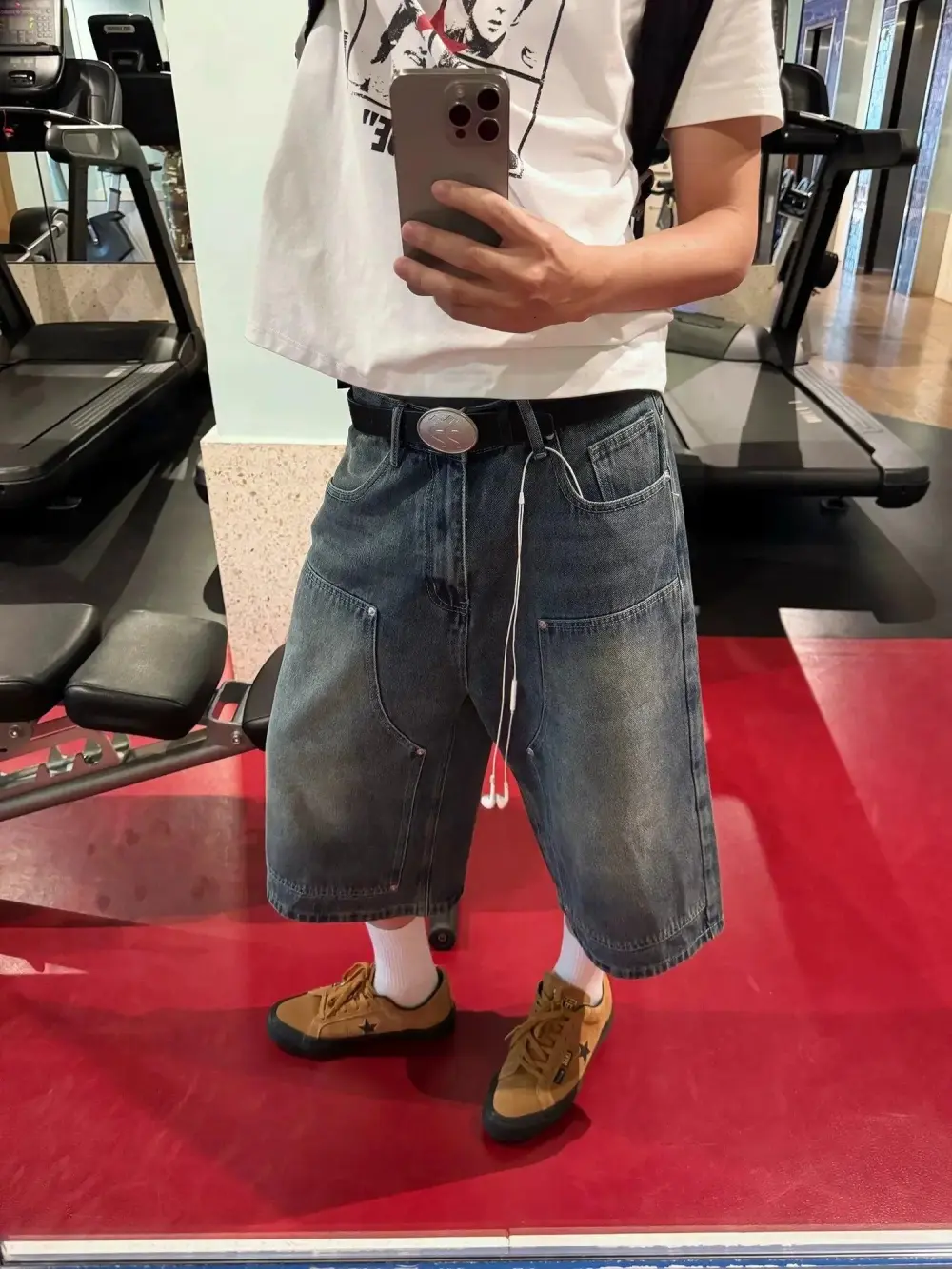 Faded Straight Shorts