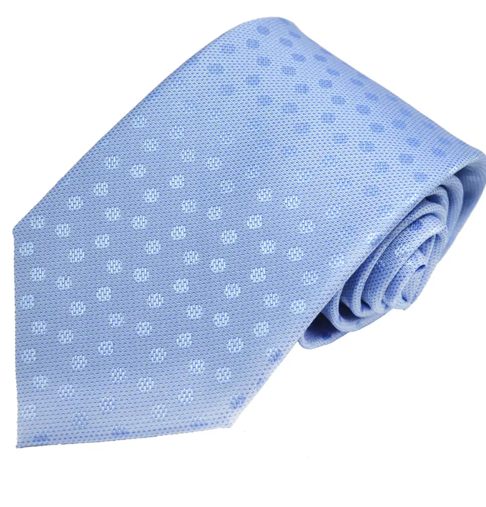 Polished Silk Polka Dot Men's Necktie With Pocket Square