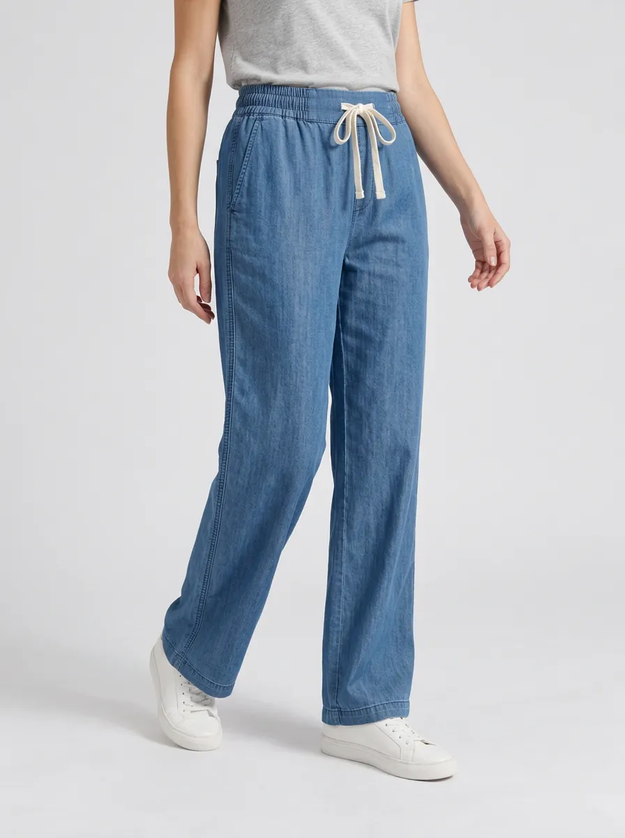 Women's Soft Drape Elastic Waist Casual Pants