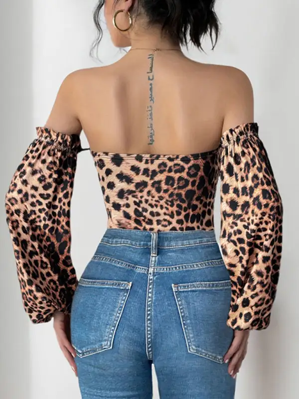 Leopard Print Slim Retro Sweet Spicy Jumpsuit
