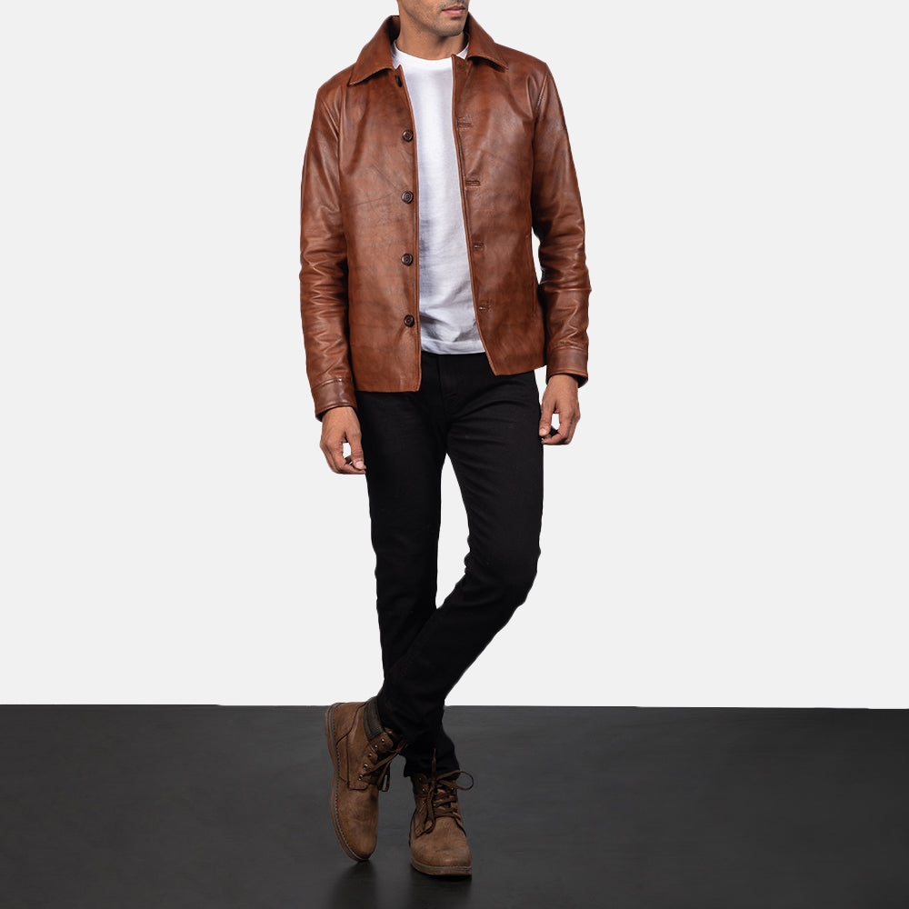 Men's Minimal Leather Jacket