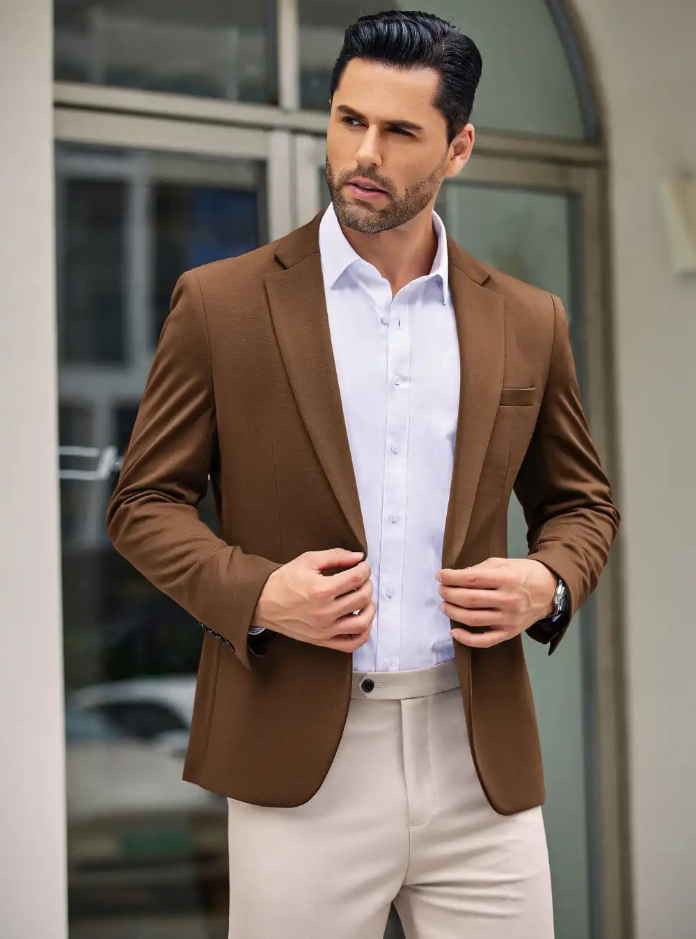 Simple One Button Blazer Jacket