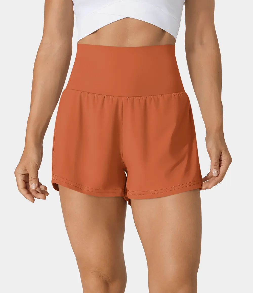 2026🔥  Super High Waisted Back Pocket & Side Hidden Pocket 2-in-1 Yoga Shorts 2.5