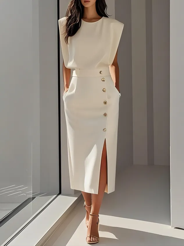 Relaxed Woven Midi Dress