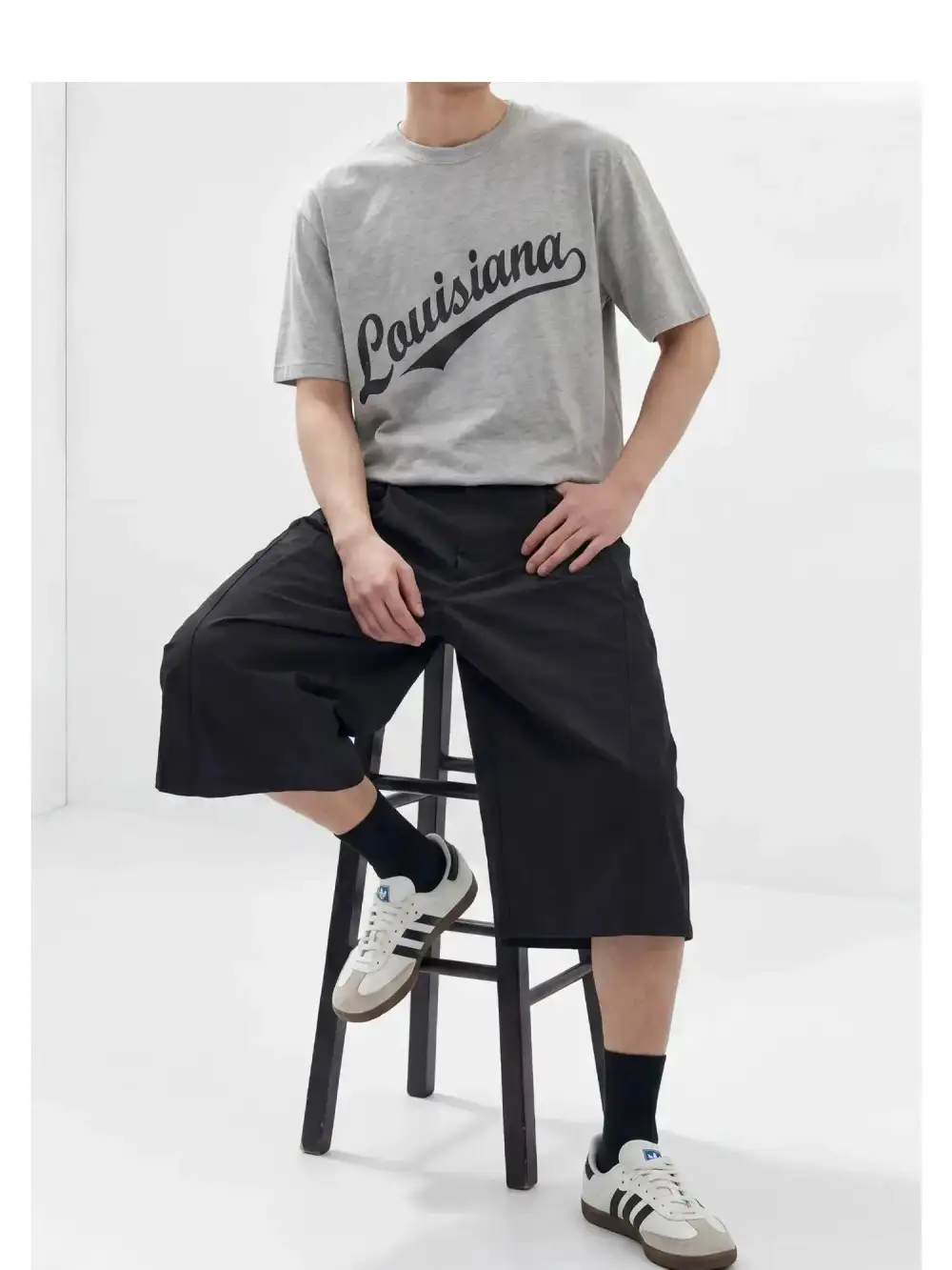 Wide-Cut Bermuda Shorts