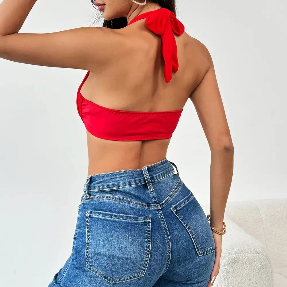 Halter-Neck Bra with Adjustable Closure