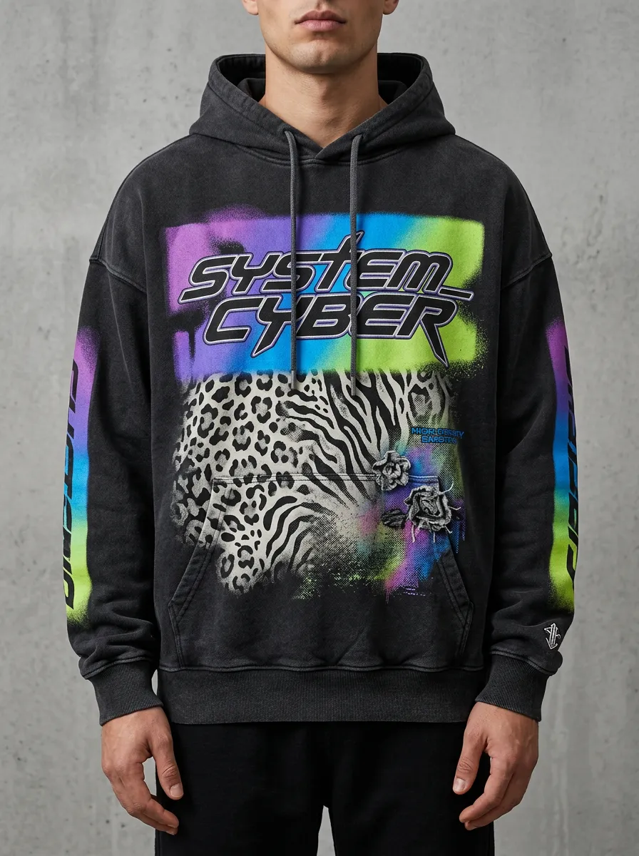 Unisex Streetwear Leopard Rose Hoodie