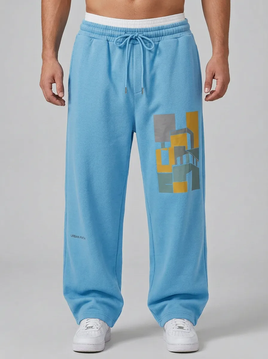 Unisex Geometric Block Street Sweatpants