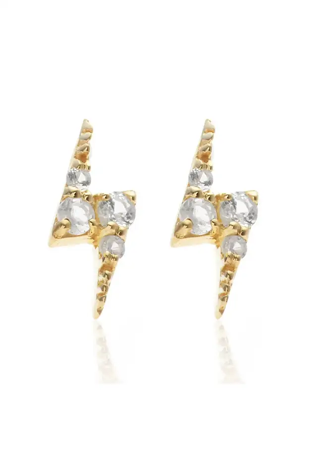 Topaz Thunderbolt Stud Earrings