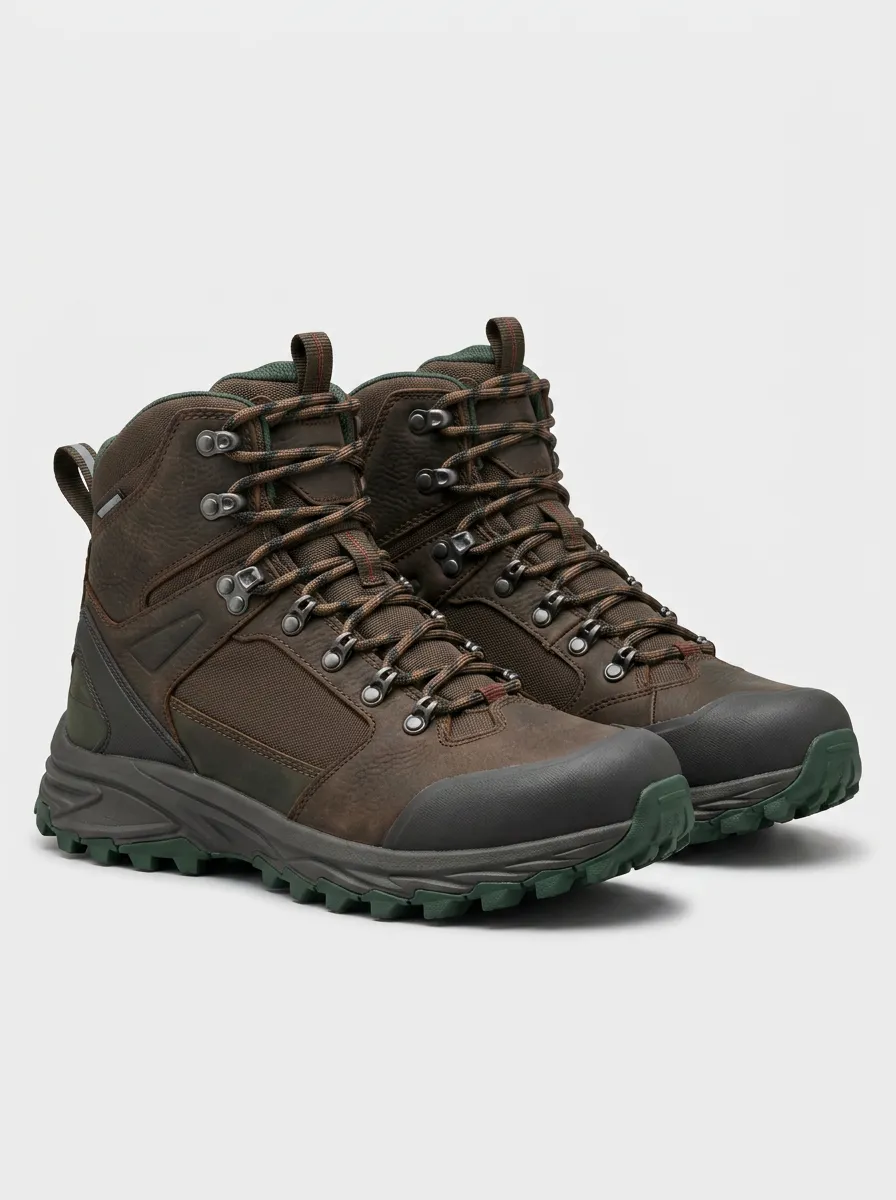 Men's Outdoor Hiking Brown Leather Waterproof Trekking Boots