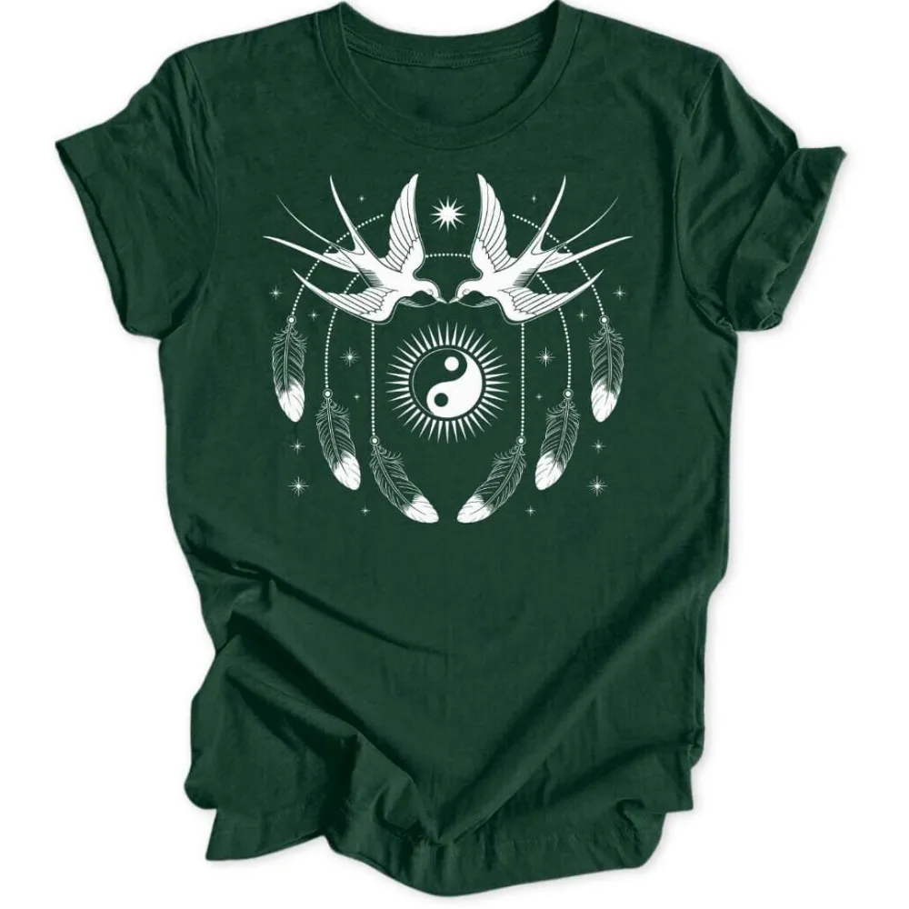Ying Yang Swallows Unisex T-Shirt