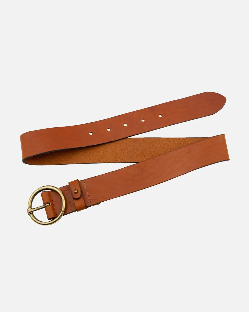 Vintage Round Buckle Leather Waist Belt