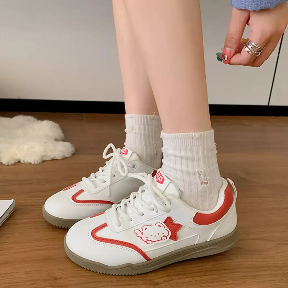 Lace-Up Round Toe Sneakers