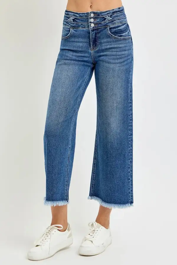 Barrel Leg Elastic Waist Denim Jeans