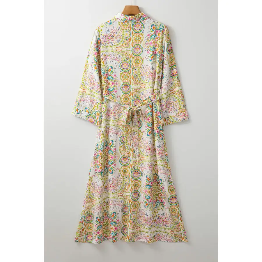 Long Tied Long Sleeve Midi Dress