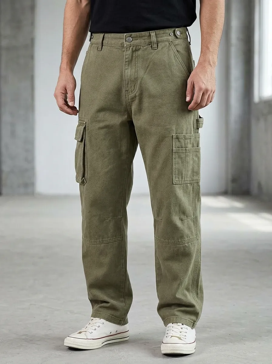 Men's Relaxed Canvas Tactical Utility Cargo Pants