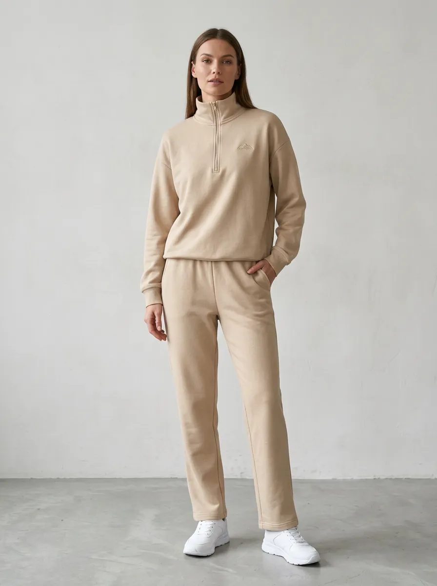 Women's Mountain Quarter-Zip Pullover & Joggers Embroidered Set