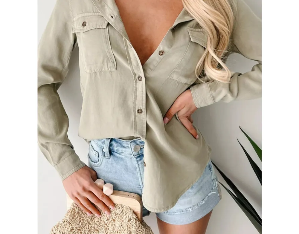 Button-Down Collared Denim Shirt