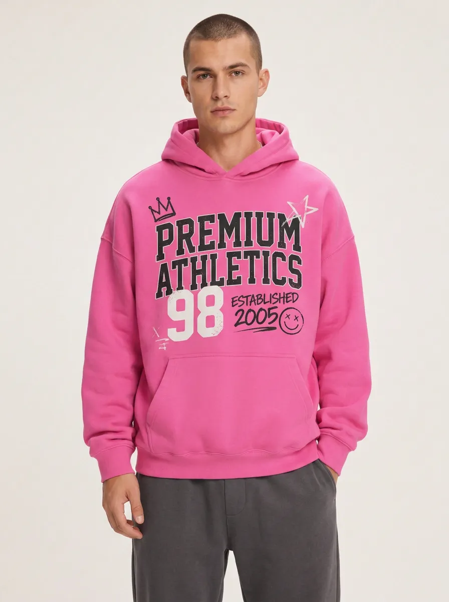 Men's Premium Athletics 98 Smiley Printed Hoodie