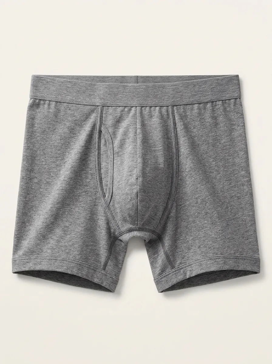Men's Casual Everyday Heather Gray Solid Boxer Briefs