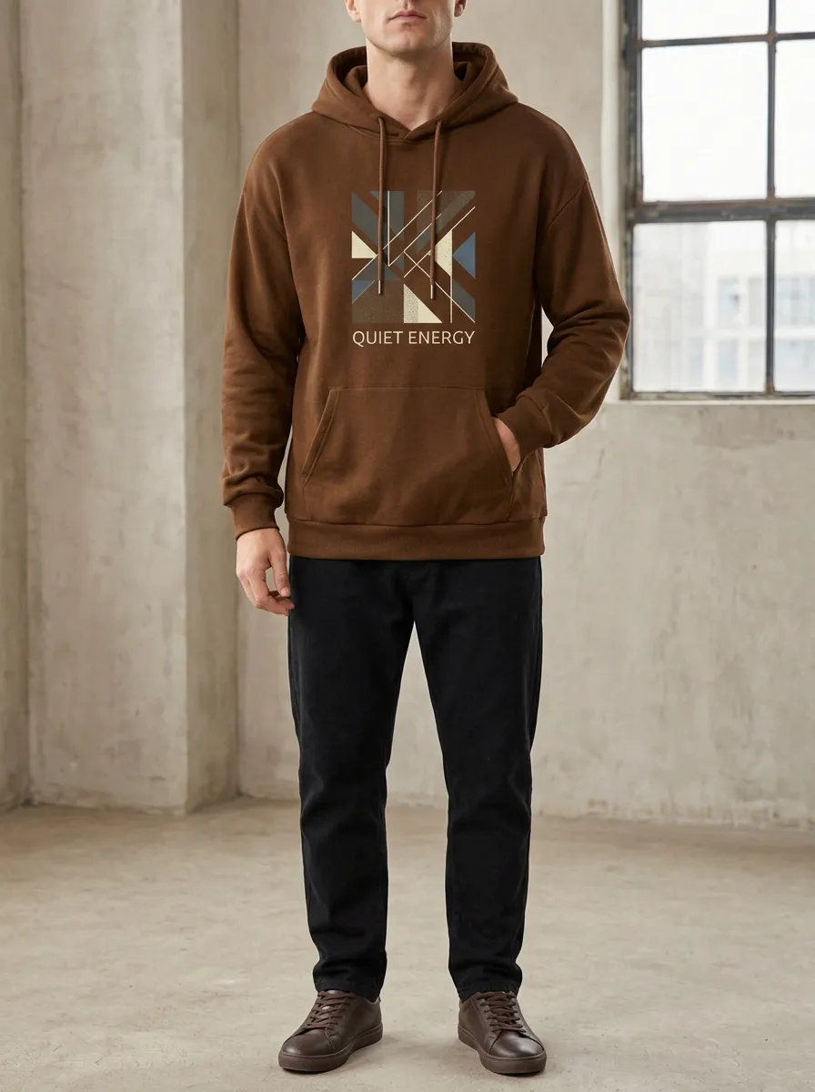Men's Modern Quiet Energy Geometric Abstract Print Hoodie