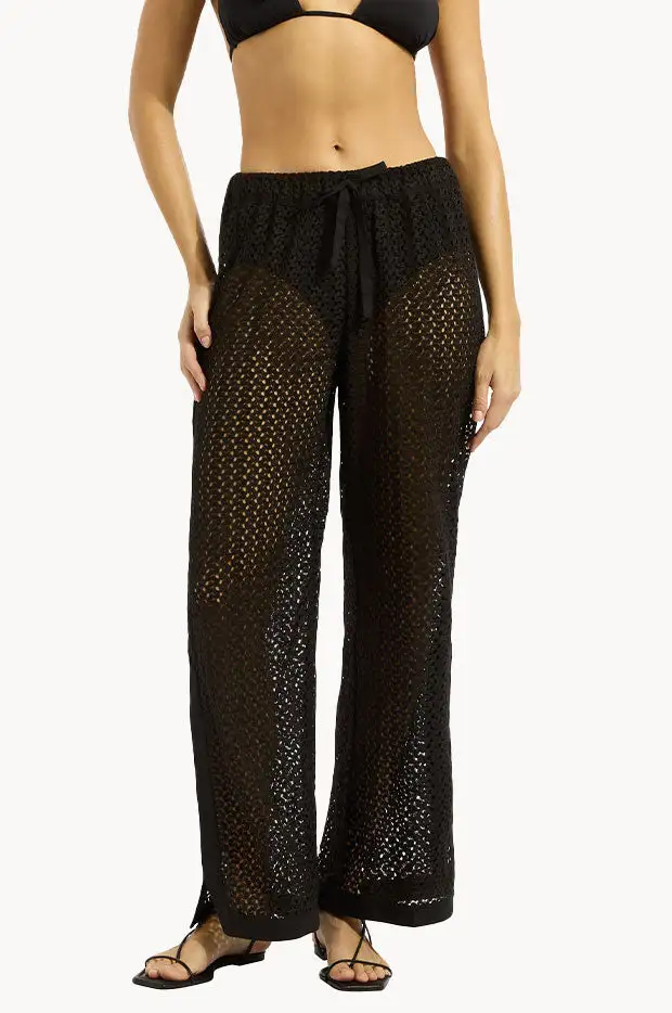 Woven Side Split Pants