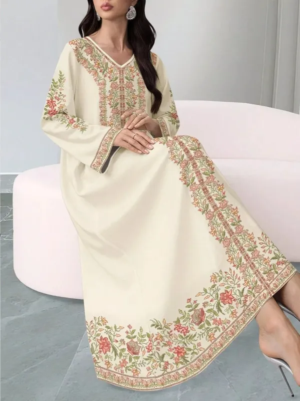 Floral Long-Sleeve Maxi Dress
