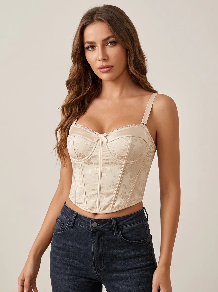 Sweetheart-Neck Boned Women's Corset Top