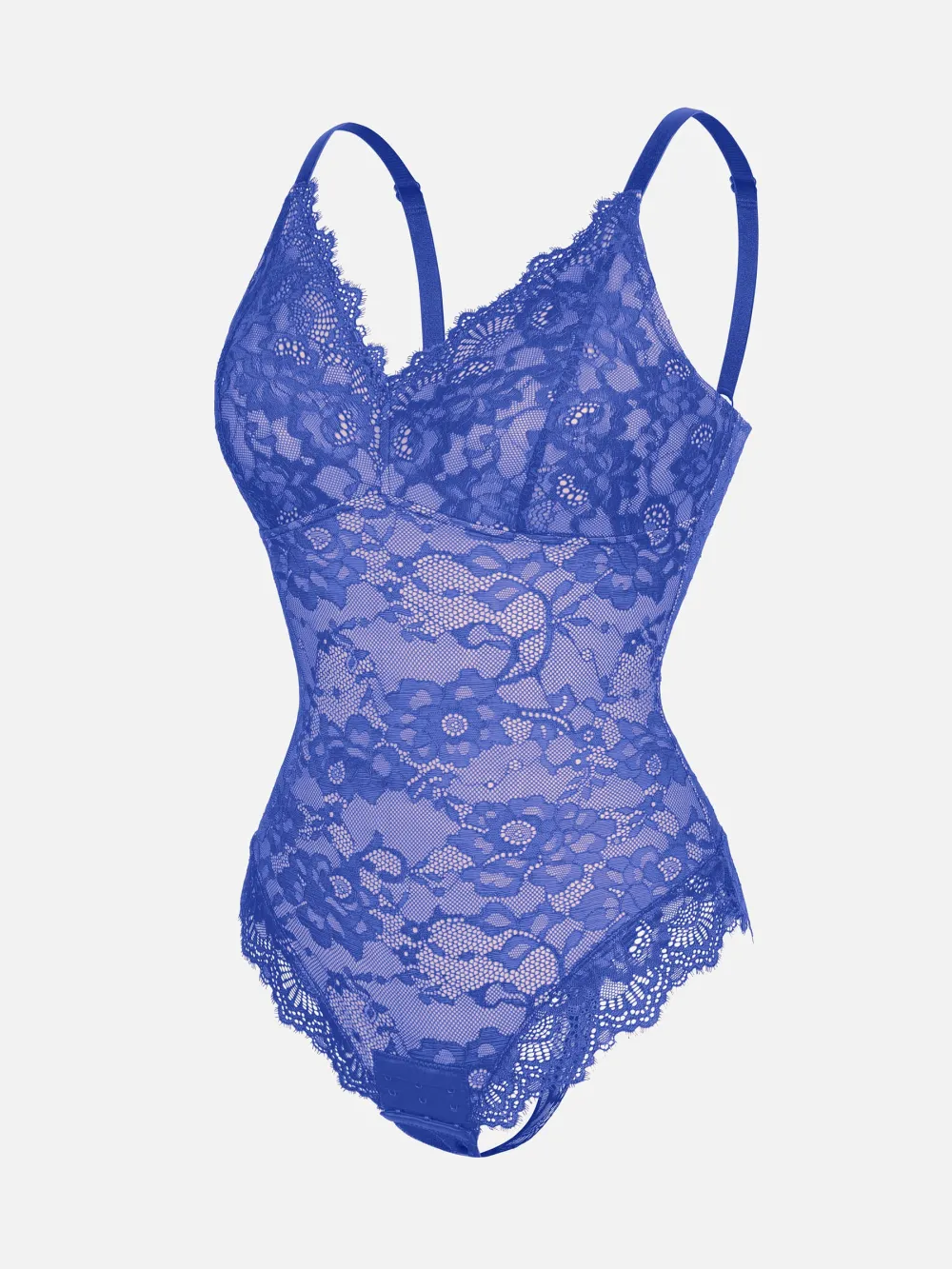 V Neck Lace Trim Shaping Bodysuit