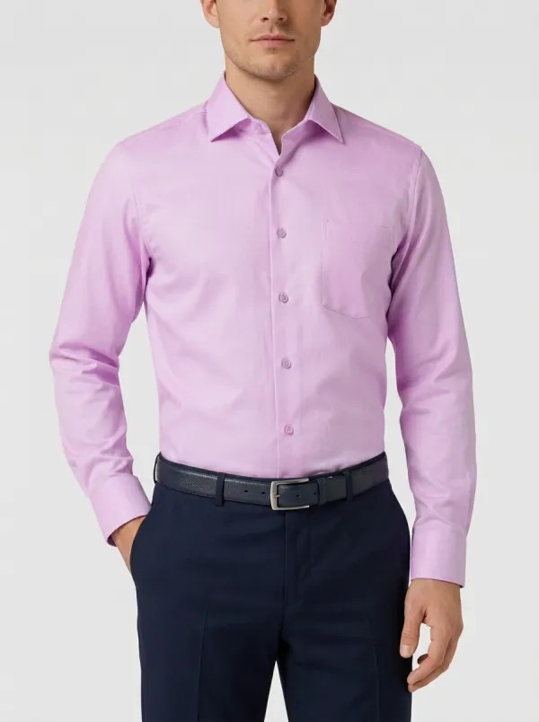 Men's Polished Long-Sleeve Solid Dress Shirt